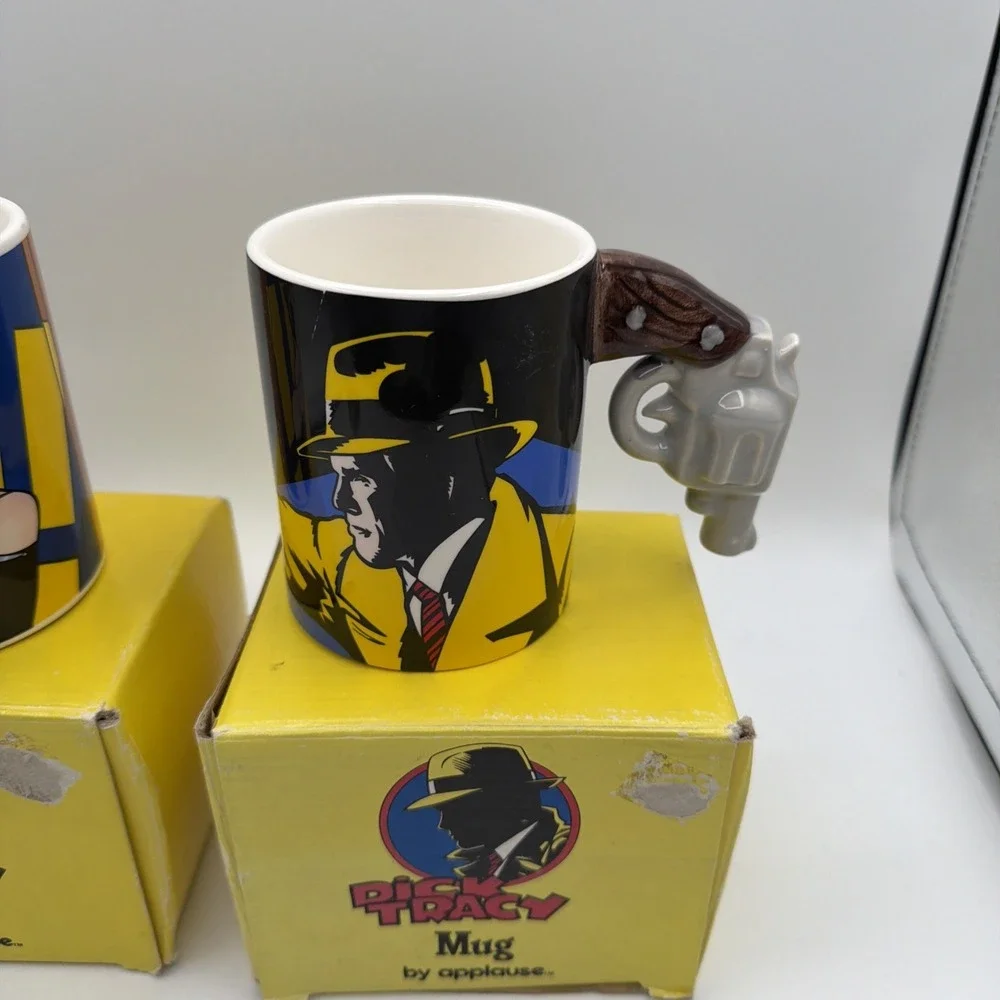 DICK TRACY & BREATHLESS  Figural Mugs  Applause 1990  mint in box